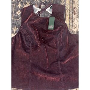 Wild Fable Tank Top Womens Maroon Denim Size XL Open Back Sleeveless Fitted